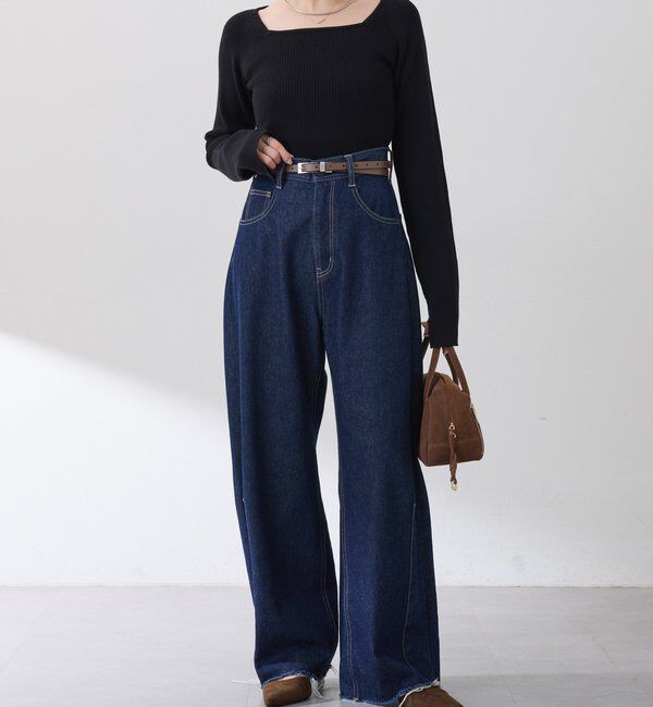  「深スクエアリブニット」|ニット・セーター|