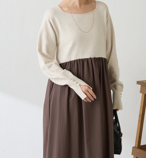  「ニットドッキングフレアワンピース」|ワンピース|