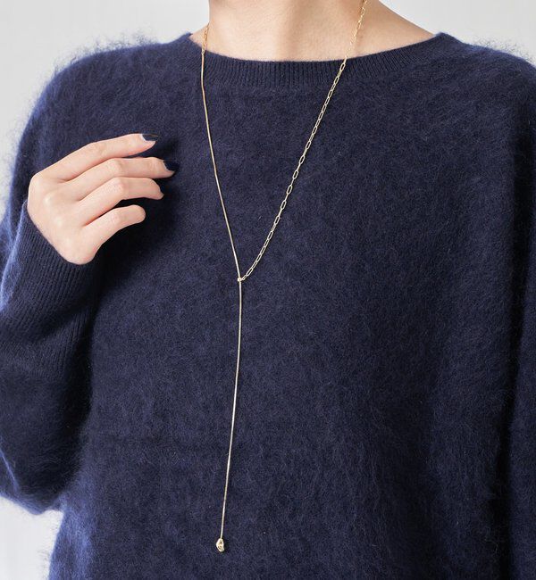  「【PAPILLONNER/パピヨネ】チェーンコンビY字ネックレス」|リング|ゴールド