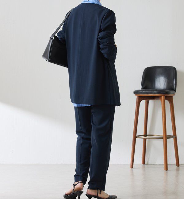  「《自宅で洗える》ジャージノーカラーダブルジャケット/セレモニー」|スーツ|
