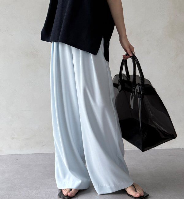  「【累計販売数3万枚突破/21色4サイズ展開！】タックワイドパンツ」|チノ|