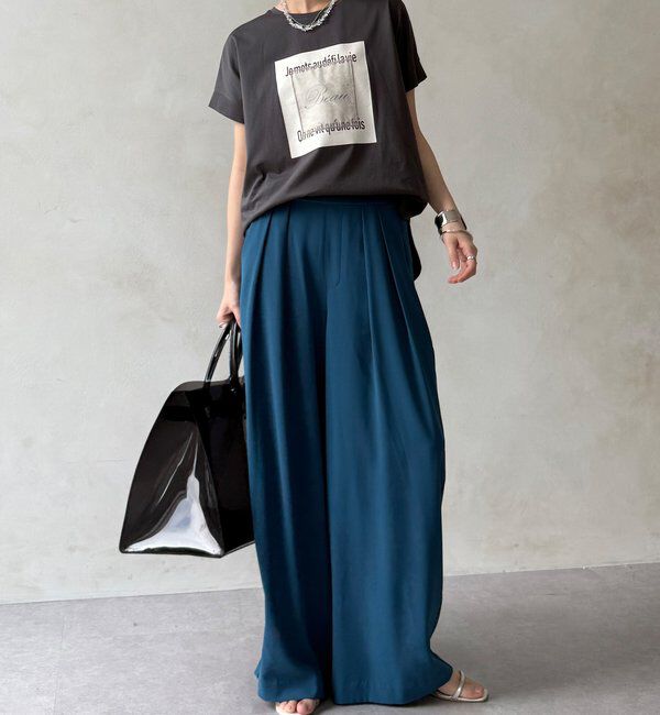  「【累計販売数3万枚突破/21色4サイズ展開！】タックワイドパンツ」|チノ|