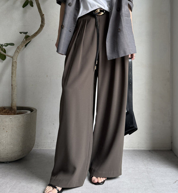  「【累計販売数3万枚突破/21色4サイズ展開！】タックワイドパンツ」|チノ|