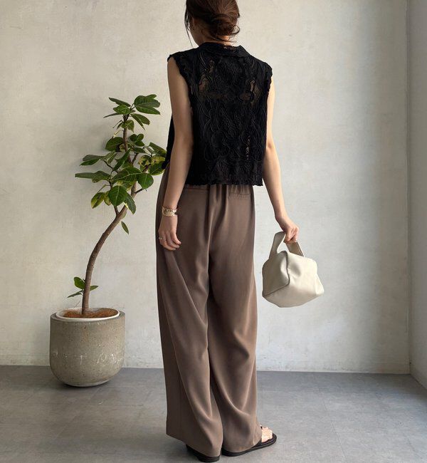  「【累計販売数3万枚突破/21色4サイズ展開！】タックワイドパンツ」|チノ|