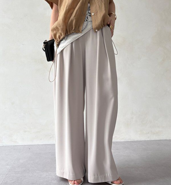  「【累計販売数3万枚突破/21色4サイズ展開！】タックワイドパンツ」|チノ|