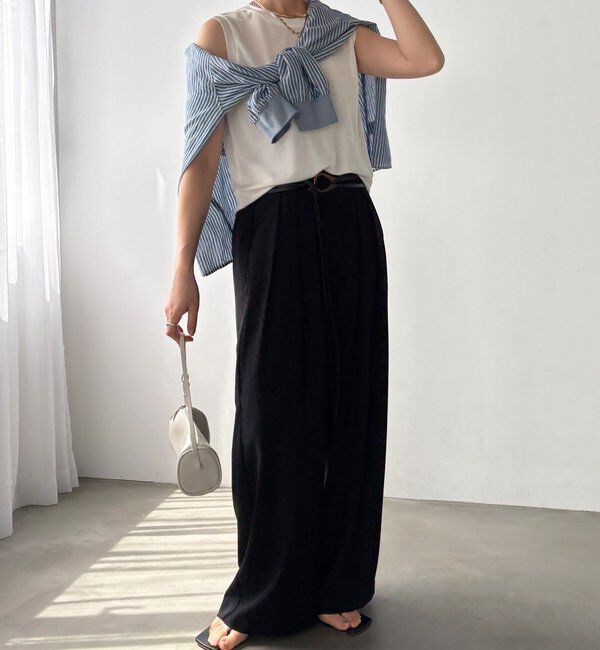  「【累計販売数3万枚突破/21色4サイズ展開！】タックワイドパンツ」|チノ|