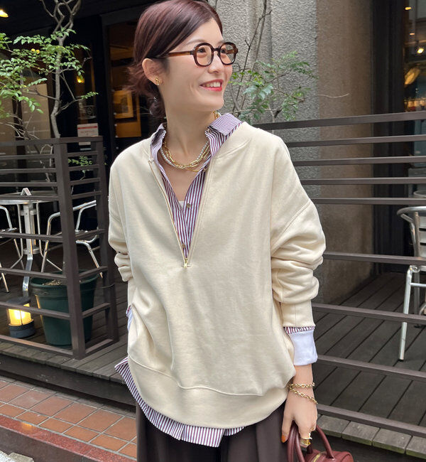  「【新色追加】【インフルエンサー OKOCHI企画】ハーフジップスウェット」|Tシャツ・カットソー|