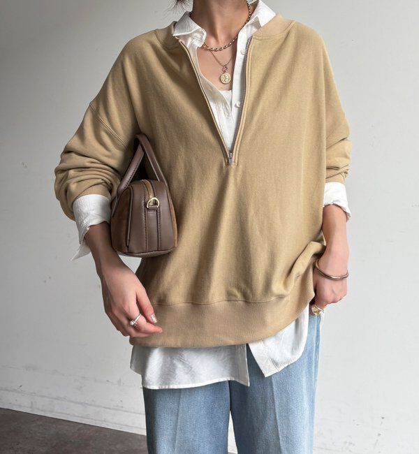  「【新色追加】【インフルエンサー OKOCHI企画】ハーフジップスウェット」|Tシャツ・カットソー|