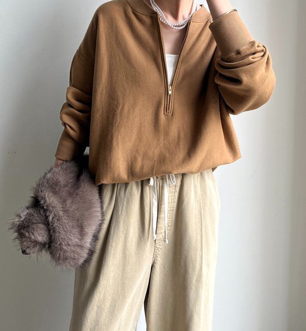  「【新色追加】【インフルエンサー OKOCHI企画】ハーフジップスウェット」|Tシャツ・カットソー|