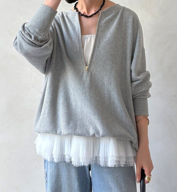  「【新色追加】【インフルエンサー OKOCHI企画】ハーフジップスウェット」|Tシャツ・カットソー|