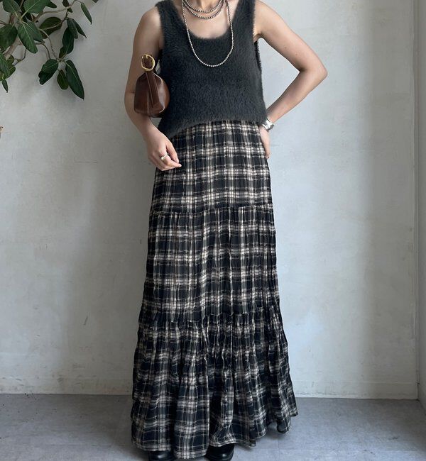  「前後2WAYシャギーニットタンクベスト」|ニット・セーター|