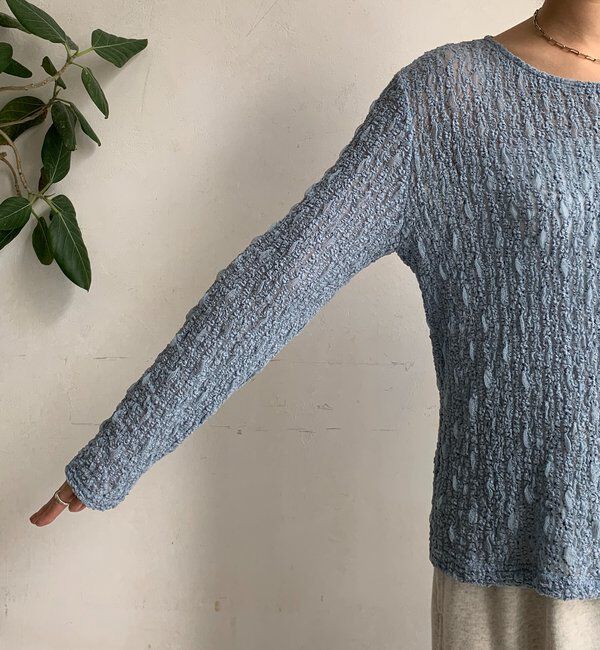  「リンクルフラワーシャーリングプルオーバー」|Tシャツ・カットソー|