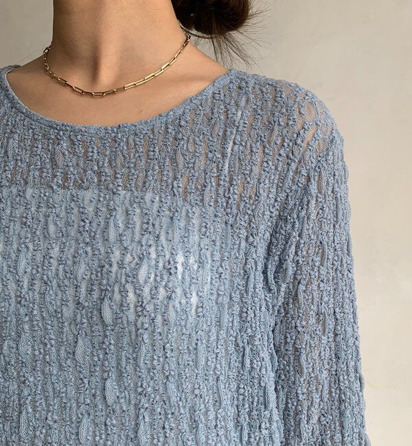  「リンクルフラワーシャーリングプルオーバー」|Tシャツ・カットソー|