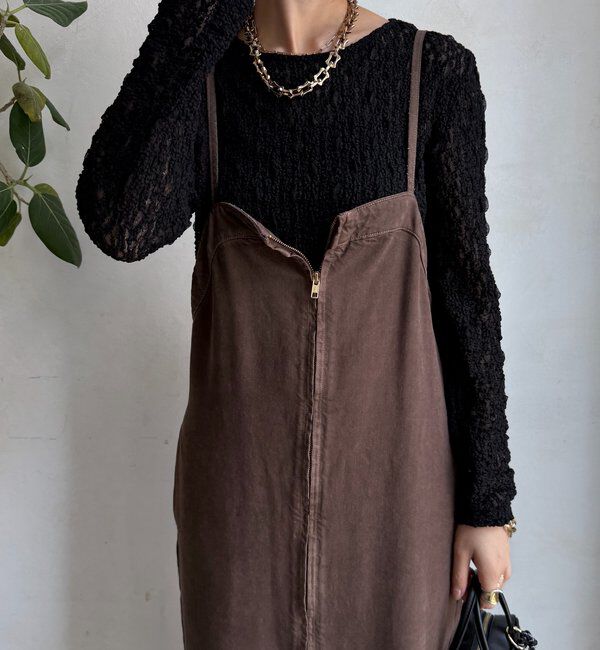  「リンクルフラワーシャーリングプルオーバー」|Tシャツ・カットソー|ブラック