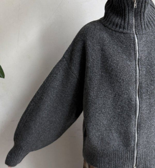  「【WEB限定】ダブルジップニットブルゾン」|カーディガン|