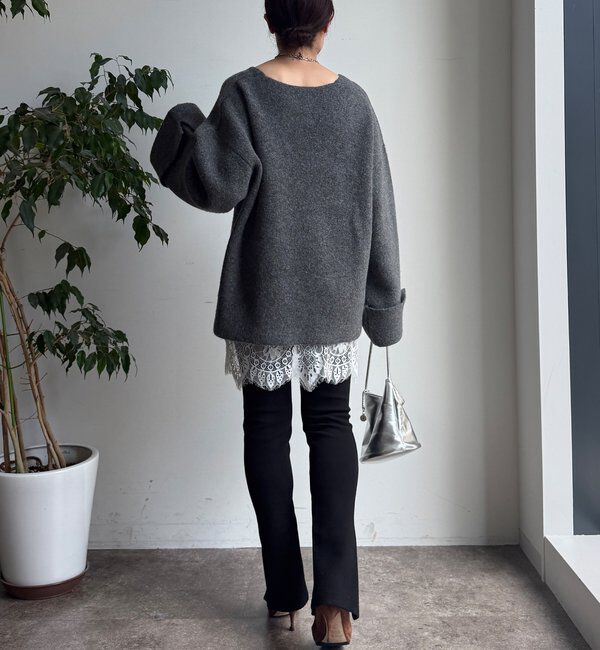  「【WEB限定】深Vワイドスリーブプルオーバー」|ニット・セーター|