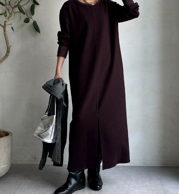  「ブークレーダンボールロングスリーブワンピース」|ワンピース|