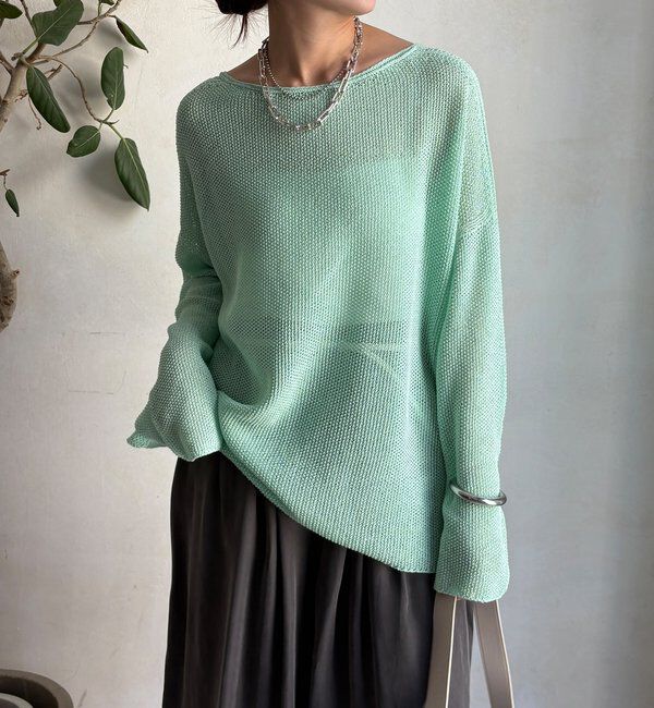  「前後2WAY鹿の子編みプルオーバー」|ニット・セーター|