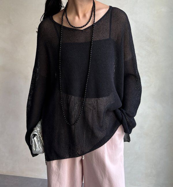  「前後2WAY鹿の子編みプルオーバー」|ニット・セーター|