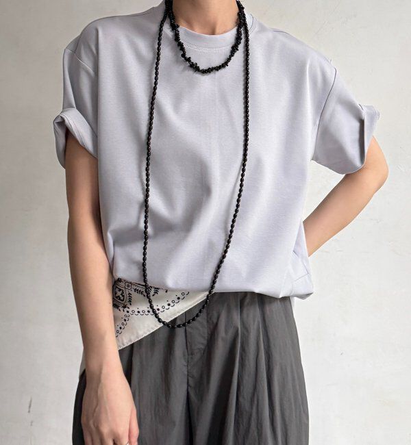  「裾切替半袖プルオーバー」|Tシャツ・カットソー|ライトグレー