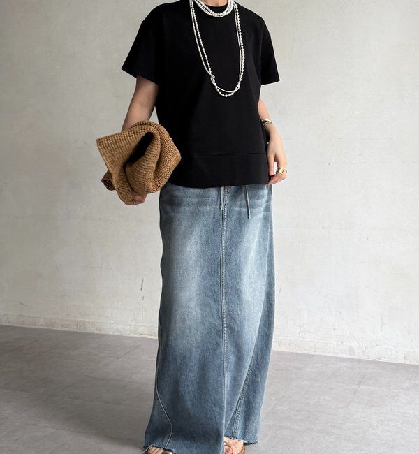  「裾切替半袖プルオーバー」|Tシャツ・カットソー|