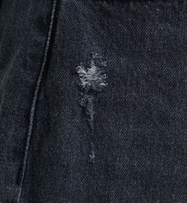  「【2サイズ展開/低身長サイズ/ウエスト調節可】カーブステッチデニム」|デニム|