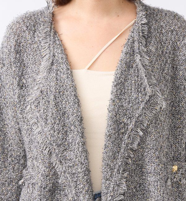  「【品のある着こなしに】リンクスツイードカーデ」|カーディガン|