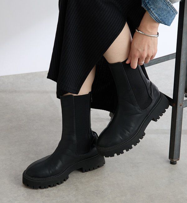  「【R.good(アールドットグッド)】ボリュームサイドゴアブーツ」|ショートブーツ|ブラック
