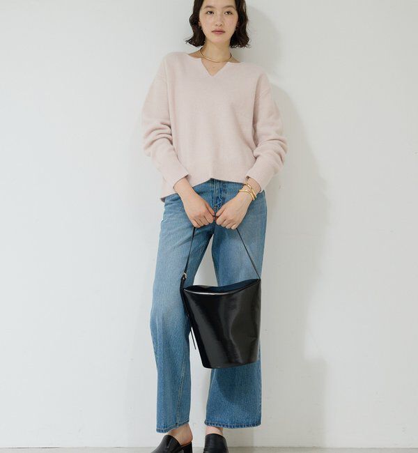  「【デコルテ美人ニット】ファーウールキーネックニット」|ニット・セーター|