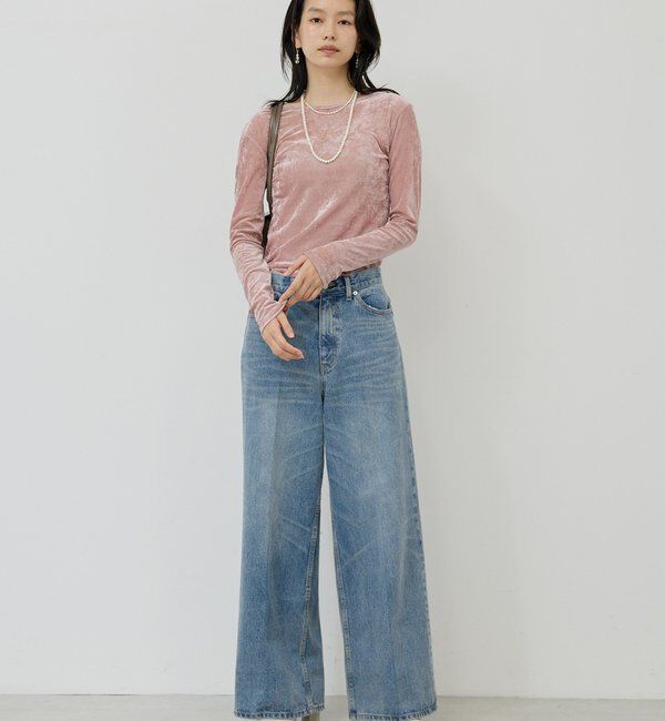  「センタープレスワイドデニム」|デニム|