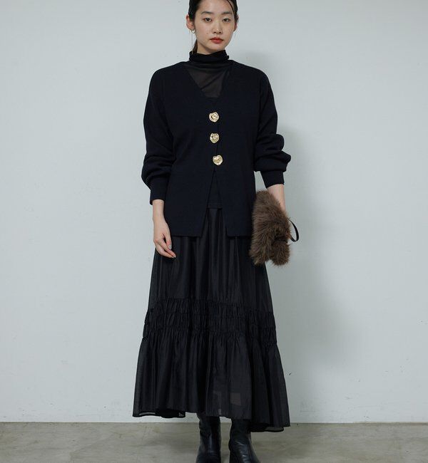  「ギャザーフレアスカート」|スカート|ブラック