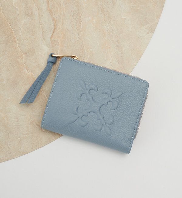  「エンボスモノグラムハーフウォレット」|財布|スカイブルー