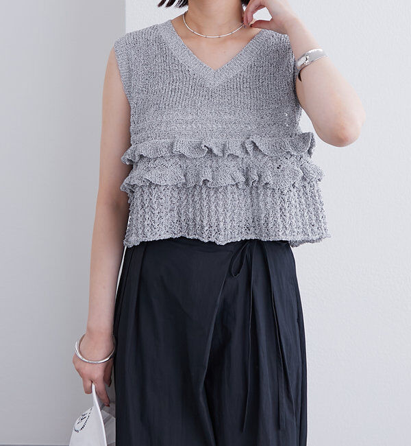  「フリルニットベスト」|ニット・セーター|