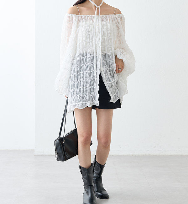  「ウェーブシアーブラウス」|シャツ・ブラウス|