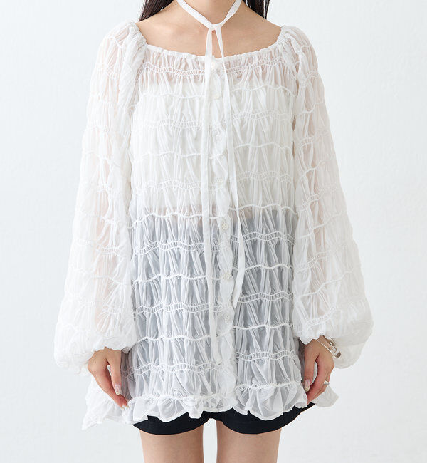  「ウェーブシアーブラウス」|シャツ・ブラウス|