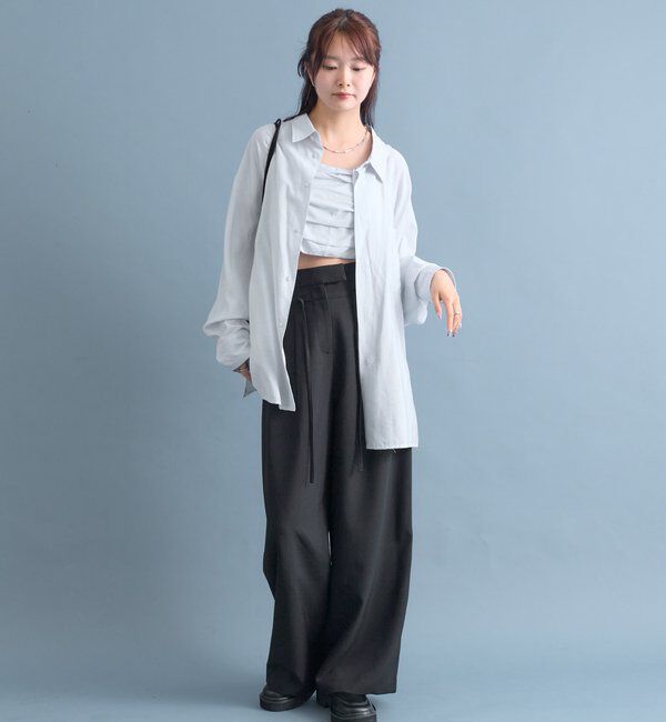  「【着こなし豊富◎】チェックビスチェSETビッグシャツ」|シャツ・ブラウス|