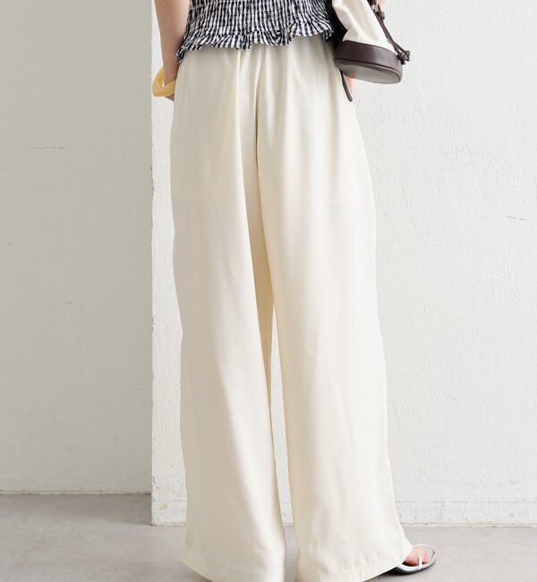  「【オールシーズン対応/WEB限定アイボリー】フリルイージーパンツ」|チノ|