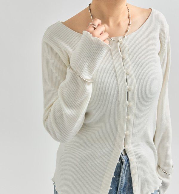  「起毛リブボタンカーディガン」|Tシャツ・カットソー|
