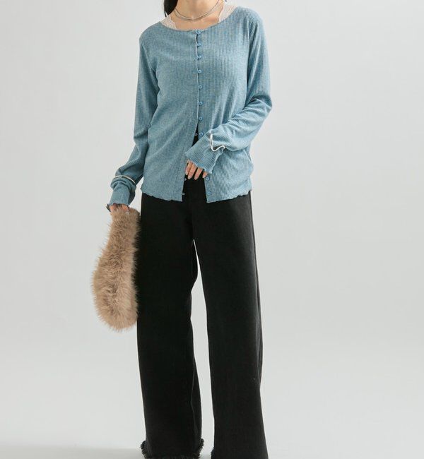  「起毛リブボタンカーディガン」|Tシャツ・カットソー|