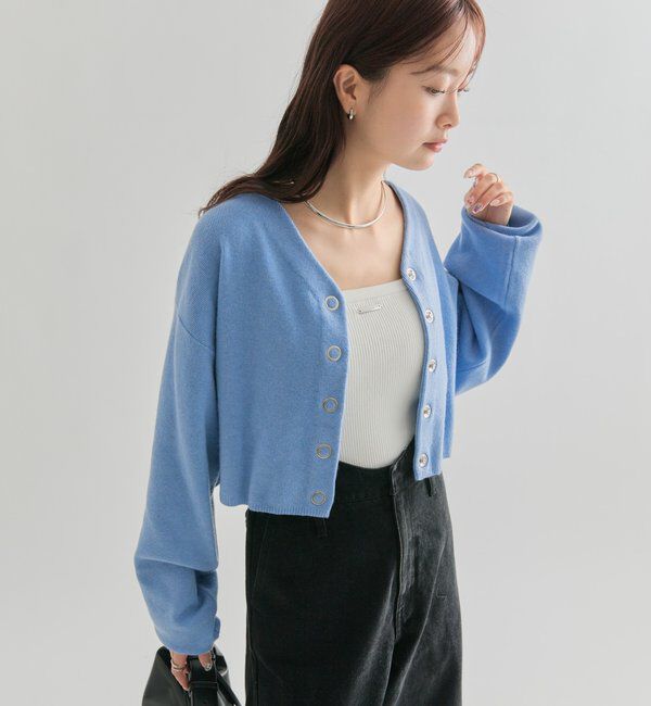  「Vボタンカーディガン」|カーディガン|