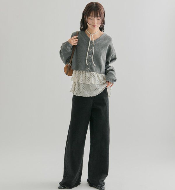  「Vボタンカーディガン」|カーディガン|