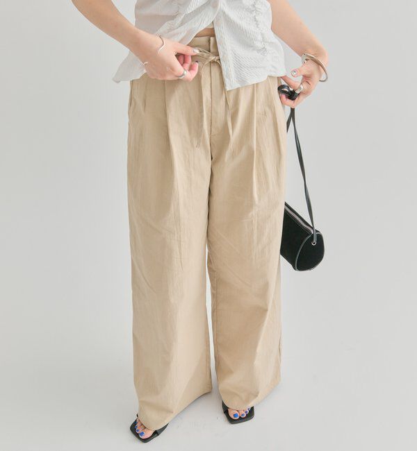  「サテンベルトパンツ」|チノ|