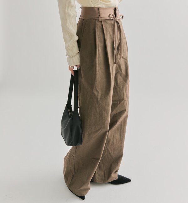 「サテンベルトパンツ」|チノ|