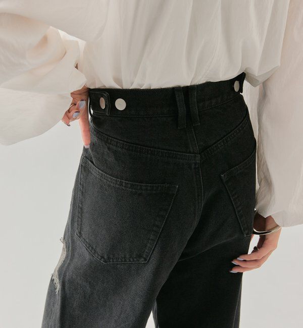  「レース切替デニム」|デニム|