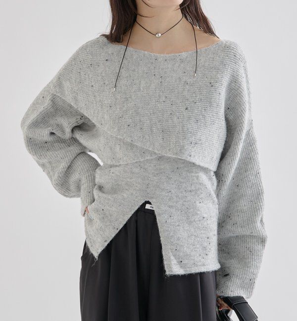  「クロスニットスリットキャミSET」|ニット・セーター|