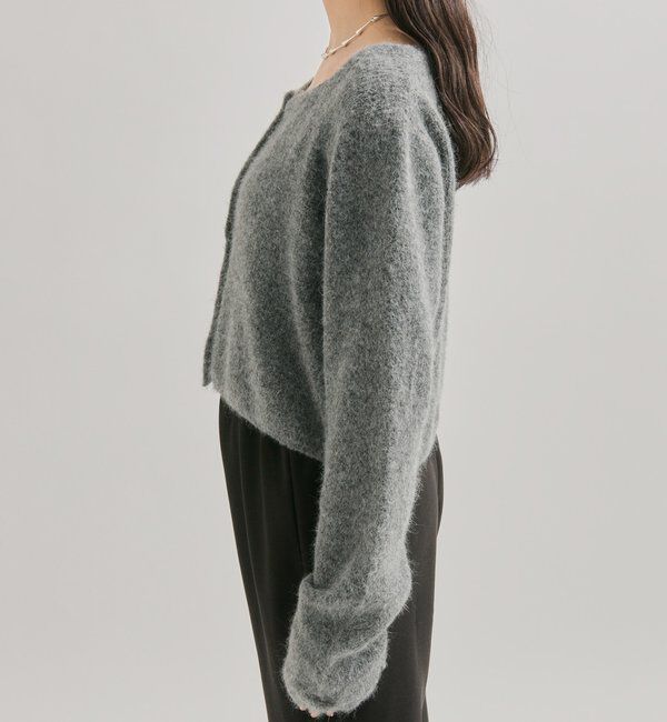  「スクエアネックニットカーディガン」|カーディガン|