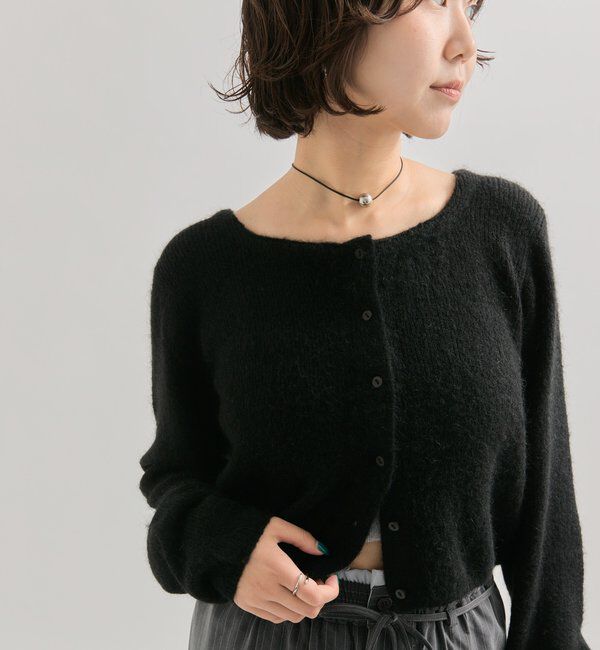  「スクエアネックニットカーディガン」|カーディガン|