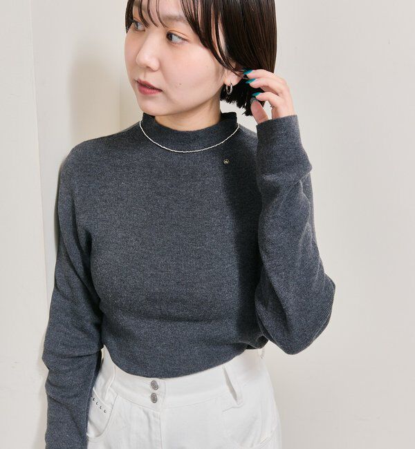  「プレート付きハイネックニット」|ニット・セーター|
