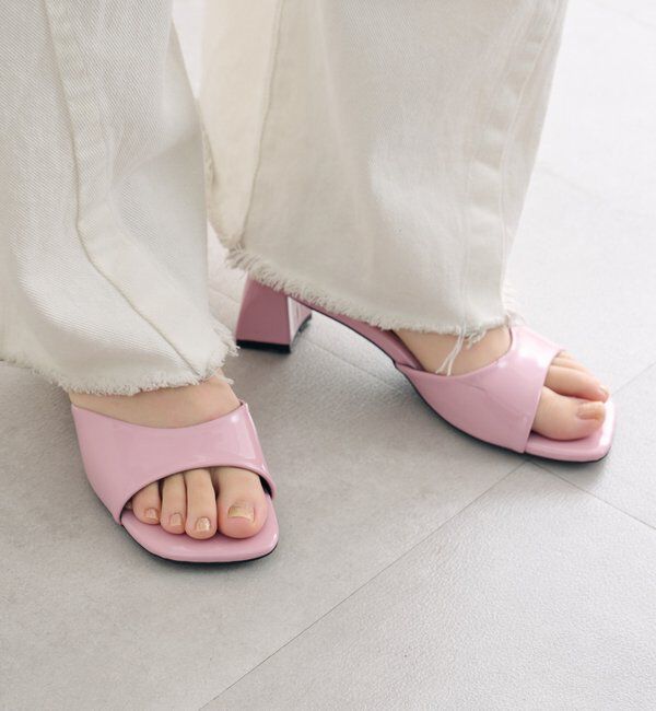  「スクエアトゥヒールサンダル」|サンダル|