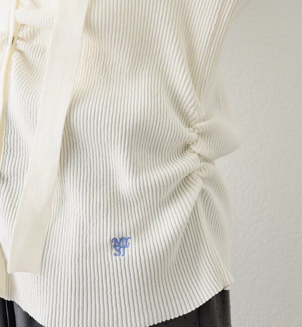  「タイ付きスクエアネックカーディガン」|カーディガン|